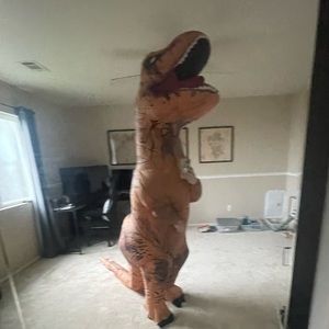 Men's Inflatable Dinosaur Costume - Brown